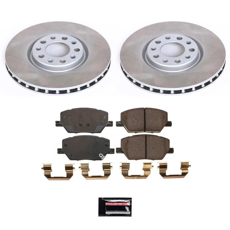 Power Stop Front Semi-Coated Rotor Kit fits 2016-2021 Fiat 500X / 2019-2022 Jeep Compass / 2017-2022 Jeep Compass Latitude...