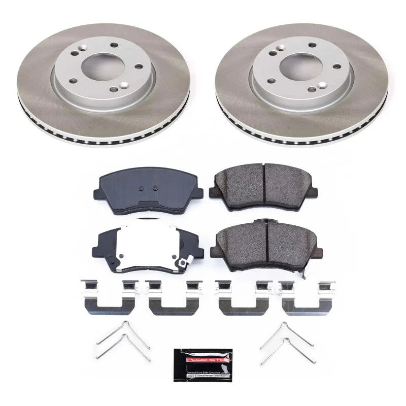 Power Stop Front Semi-Coated Rotor Kit fits 2017-2020 Hyundai Elantra ECO / 2018-2020 Hyundai Elantra SEL / Hyundai Elantra