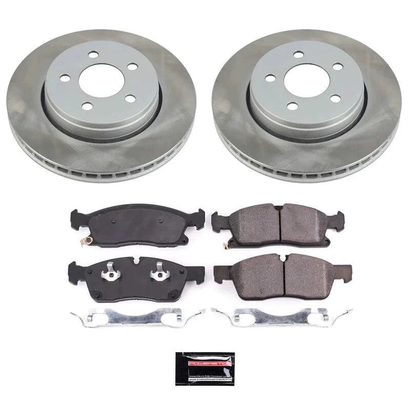 Power Stop Front Semi-Coated Rotor Kit fits 2017-2020 Jeep Grand / Grand Cherokee
