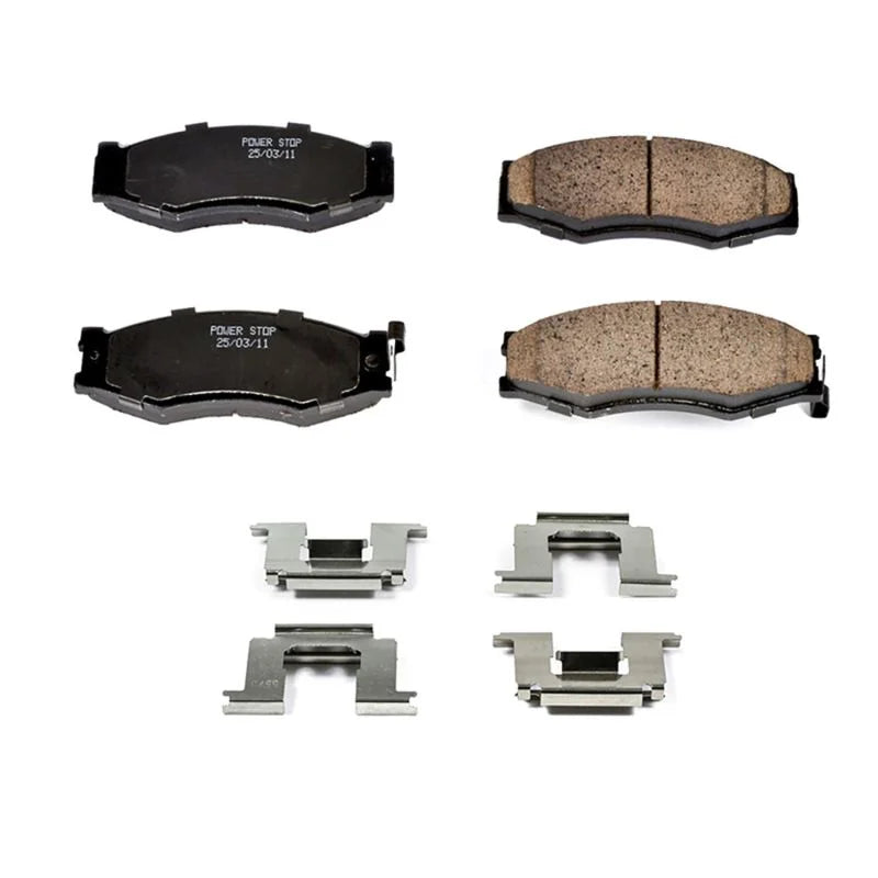 Power Stop Front Z17 Ceramic Brake Pads w/Hardware fits 1990-1992 Infiniti M30 / 1987 1988 Nissan 200SX / 1984-1989 Nissan...