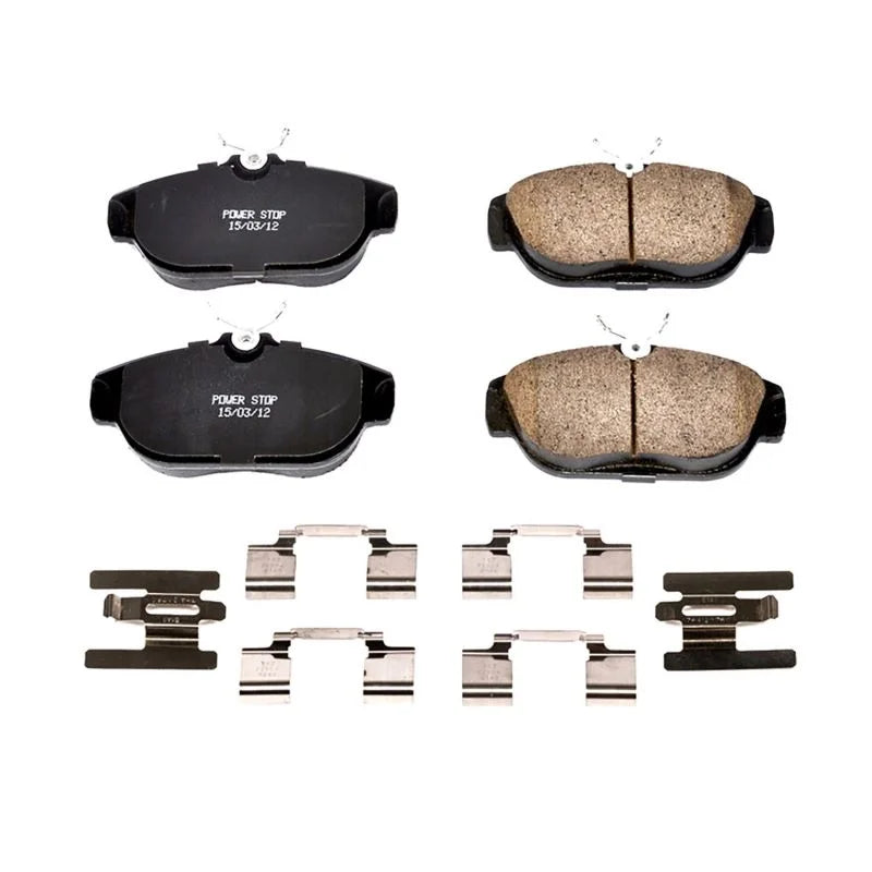 Power Stop Front Z17 Evolution Ceramic Brake Pads w/Hardware fits 1991 1992 Volvo 740 / 1991-1995 Volvo 940 / 1992-1997 Vo...
