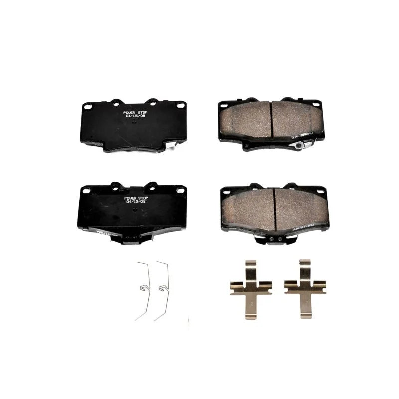 Power Stop Front Z17 Evolution Ceramic Brake Pads w/Hardware fits 1991-1998 Toyota 4RUNNER / T100 - Main Product View