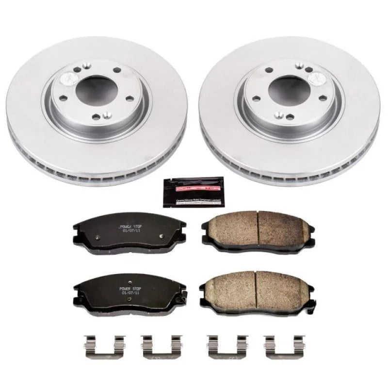 Power Stop Front Z17 Evolution Geomet Coated Brake Kit fits 2003-2005 Hyundai XG350 / 2004-2006 Kia Amanti - Main Product ...