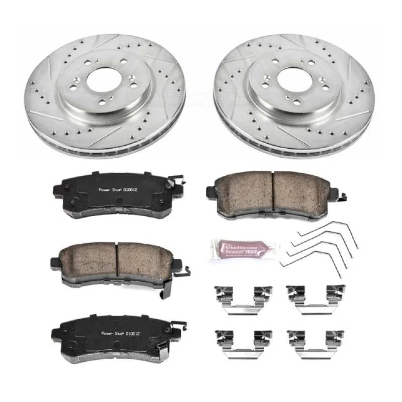 Power Stop Front Z23 Evolution Sport Brake Kit fits 2011 Honda Accord Crosstour / 2012-2016 Honda CR-V / 2012-2015 Honda C...