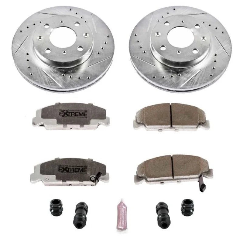 Power Stop Front Z26 Street Warrior Brake Kit fits 1990-1991 Honda CRX / 1990-2000 Honda Civic / 1993-1997 Honda Civic Del...