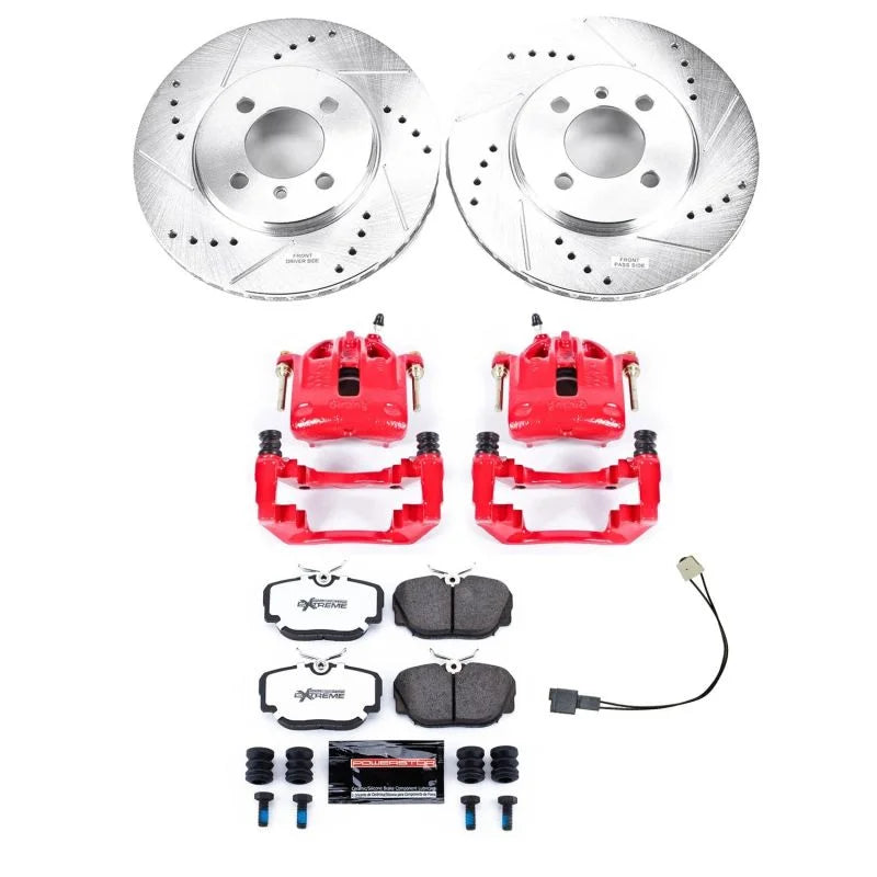 Power Stop Front Z26 Street Warrior Brake Kit w/Calipers fits 1991 1992 BMW 318I / 1991 BMW 318IS / 1986-1988 BMW 325 / 19...