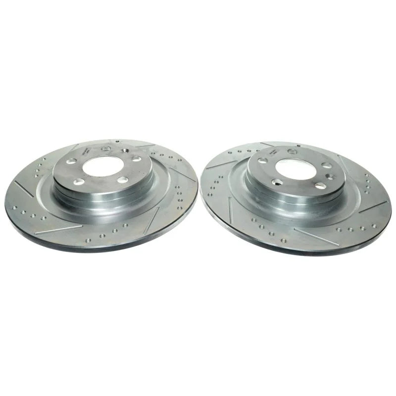 Power Stop Rear Drilled & Slotted Rotor (Pair) fits 2019-2025 Volvo S60 / 2017-2024 Volvo S90 / 2019-2021 Volvo V60 / 2020...