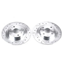 Load image into Gallery viewer, Power Stop Rear Drilled &amp; Slotted Rotors Pair fits 1991-2000 Ford Escort / 1998-2003 Ford Escort ZX2 / 1992-1995 Mazda MX-...