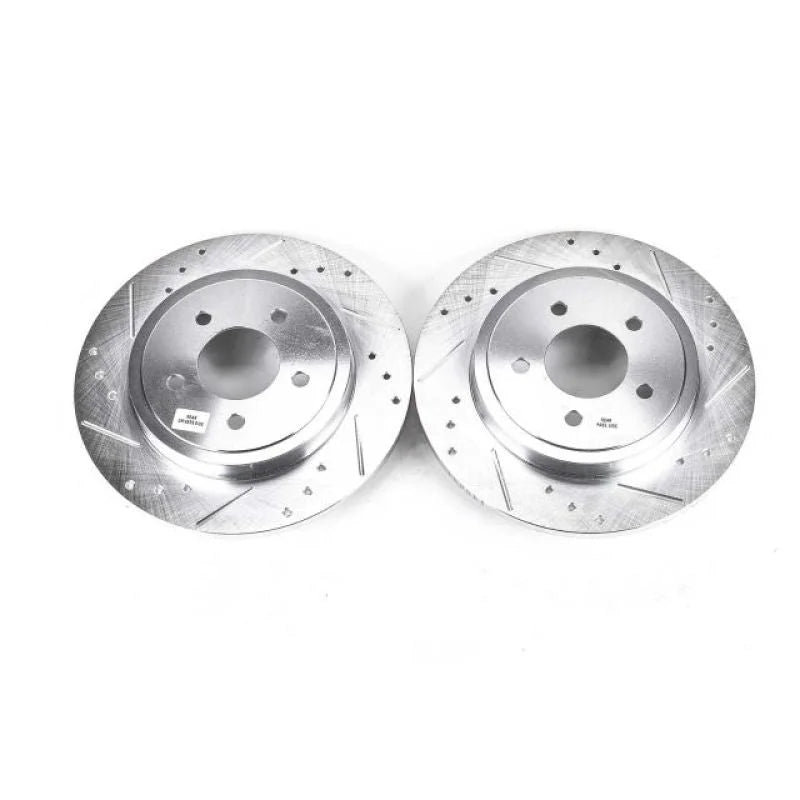 Power Stop Rear Drilled & Slotted Rotors Pair fits 2005-2008 Ford Escape / 2005-2008 Ford Escape Hybrid / 2005-2007 Ford E...