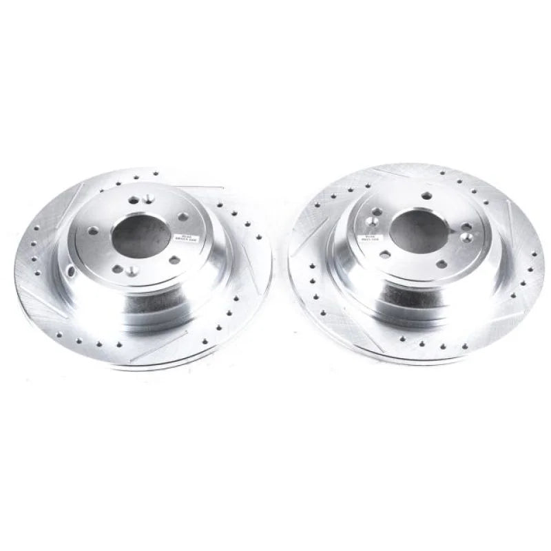 Power Stop Rear Drilled & Slotted Rotors Pair fits 2009-2016 Hyundai Genesis 3.8L / 2009-2012 Hyundai Genesis 4.6L / 2012-...