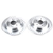 Load image into Gallery viewer, Power Stop Rear Drilled &amp; Slotted Rotors Pair fits 2009-2016 Hyundai Genesis 3.8L / 2009-2012 Hyundai Genesis 4.6L / 2012-...