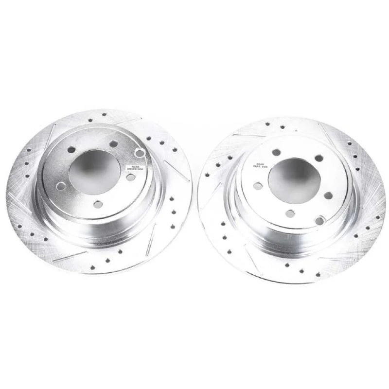 Power Stop Rear Drilled & Slotted Rotors Pair fits 2011-2014 Chrysler 200 LIMITED / 2008-2010 Chrysler Sebring LX / 2007-2...