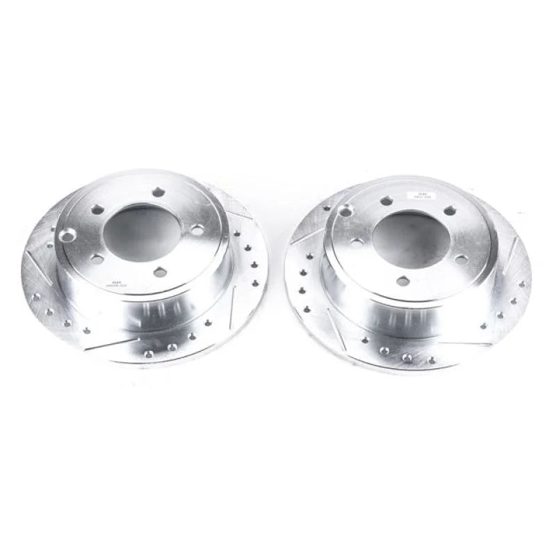 Power Stop Rear Drilled & Slotted Rotors Pair fits 2011-2014 Chrysler 200 LIMITED / 2008-2010 Chrysler Sebring LX / 2007-2...