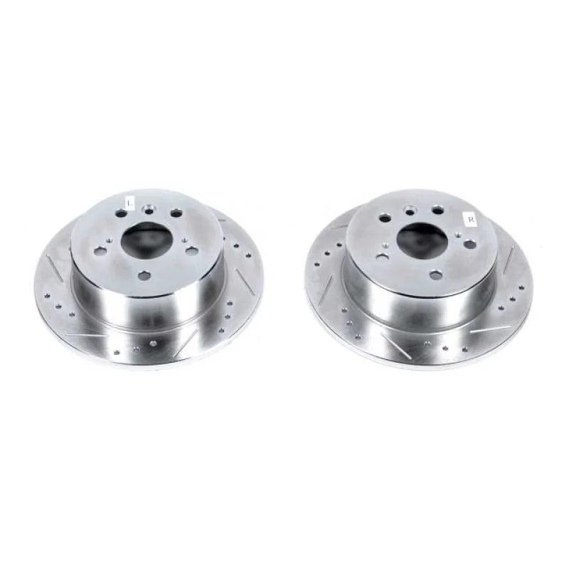 Power Stop Rear Drilled & Slotted Rotors Pair fits 2013-2018 Lexus ES300H / 2013-2018 Lexus ES350 / 2013-2018 Toyota Avalo...