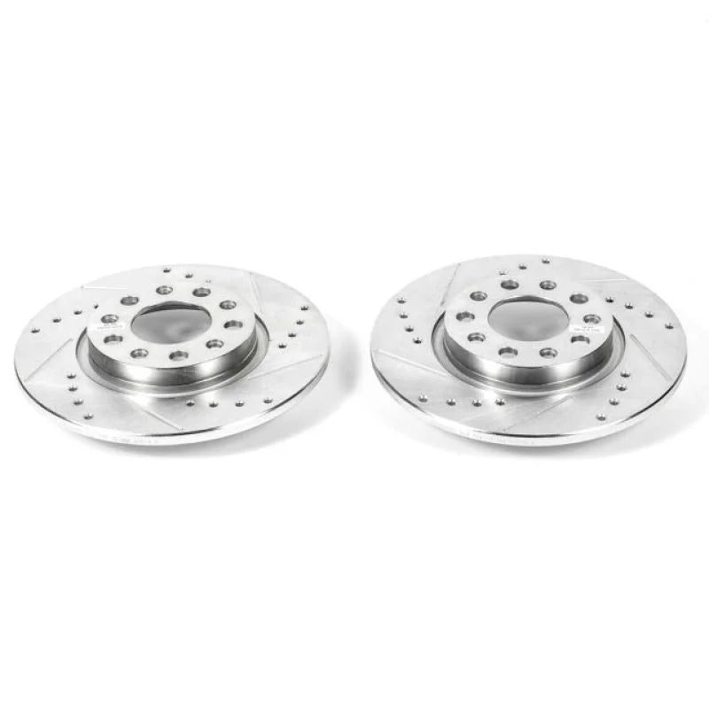 Power Stop Rear Drilled & Slotted Rotors Pair fits 2015-2017 Chrysler 200 / 2015-2017 Chrysler 200 C / 2014-2022 Jeep Cher...