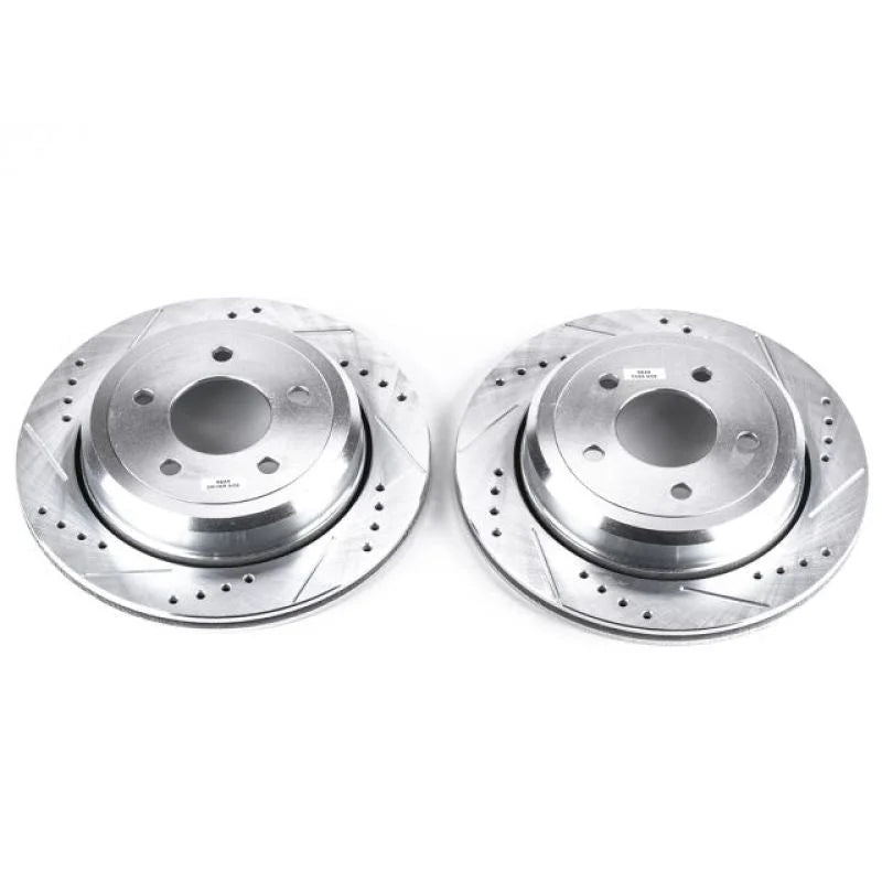 Power Stop Rear Drilled & Slotted Rotors Pair fits Ford Crown / 2003-2011 Ford Crown Victoria / 2003-2011 Mercury Grand Ma...