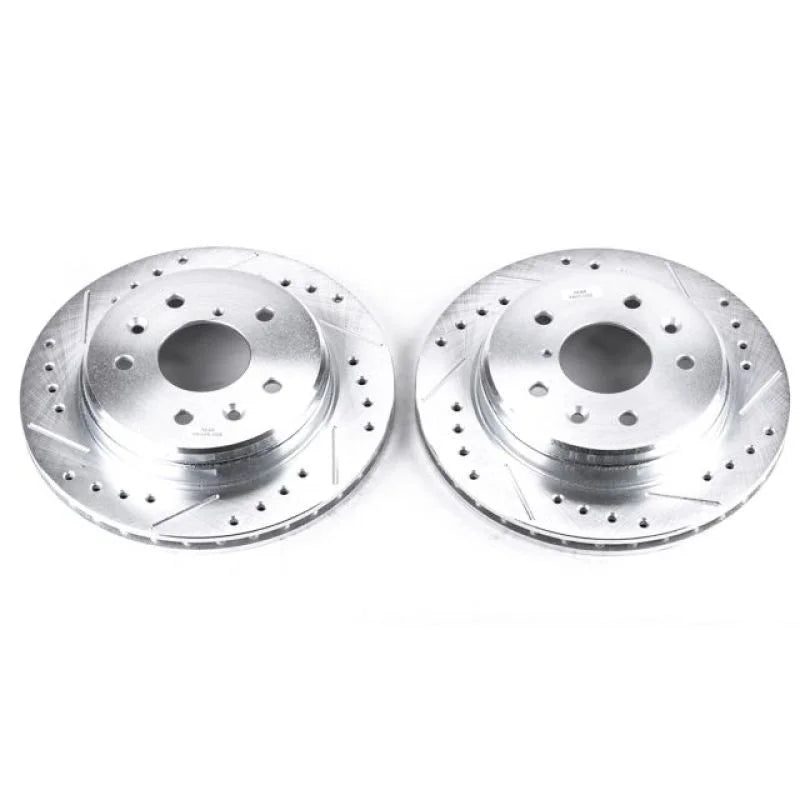 Power Stop Rear Evolution Drilled & Slotted Rotors - Pair fits 1986-1991 Mazda Rx-7 - Main Product View