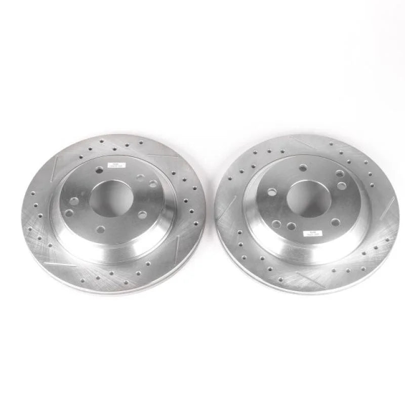 Power Stop Rear Evolution Drilled & Slotted Rotors - Pair fits 1988-1996 Chevrolet Corvette - Main Product View