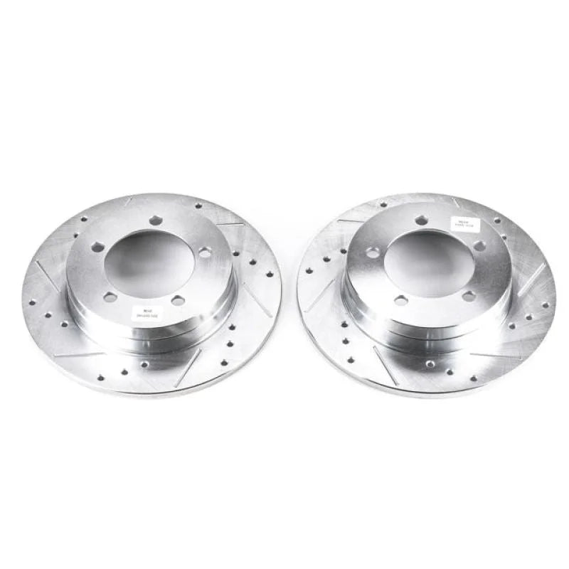 Power Stop Rear Evolution Drilled & Slotted Rotors - Main Product View