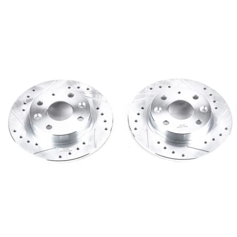 Power Stop Rear Evolution Drilled & Slotted Rotors - Pair fits 1990-1993 Mazda Miata - Main Product View