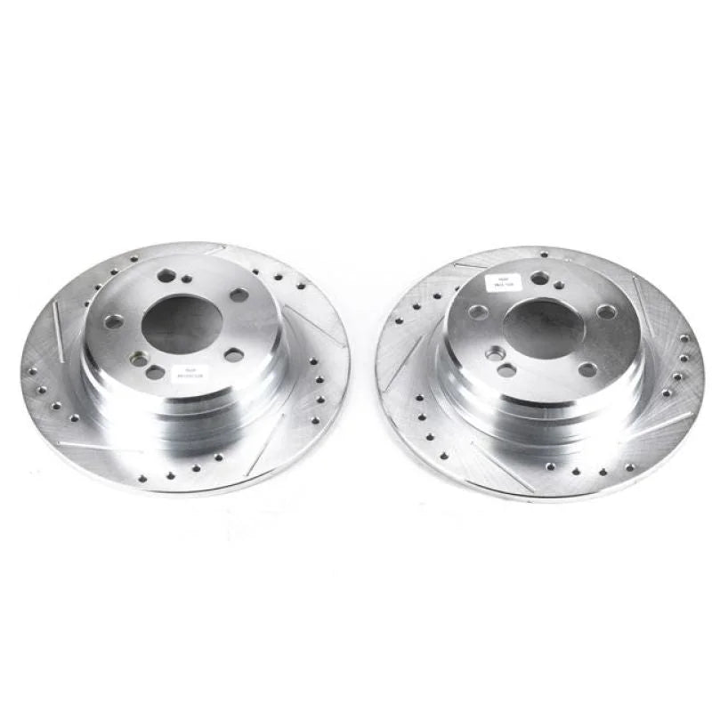 Power Stop Rear Evolution Drilled & Slotted Rotors - Main Product View