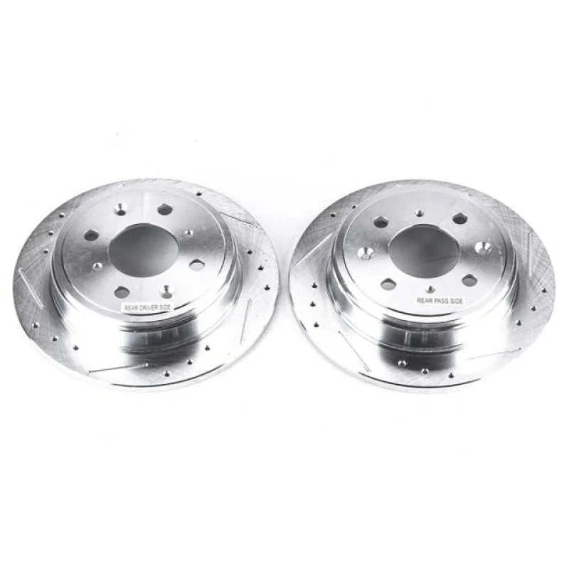 Power Stop Rear Evolution Drilled & Slotted Rotors - Main Product View
