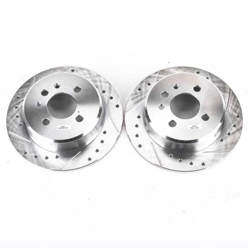 Power Stop Rear Evolution Drilled & Slotted Rotors - Main Product View
