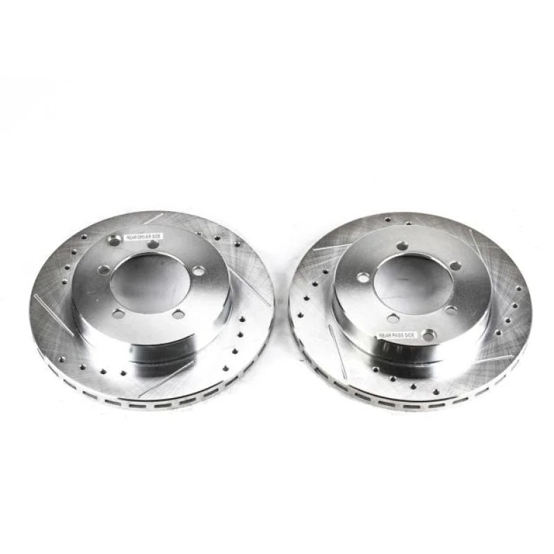 Power Stop Rear Evolution Drilled & Slotted Rotors - Main Product View