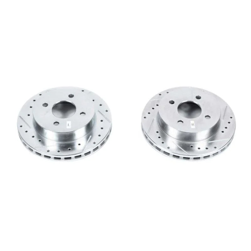 Power Stop Rear Evolution Drilled & Slotted Rotors - Main Product View