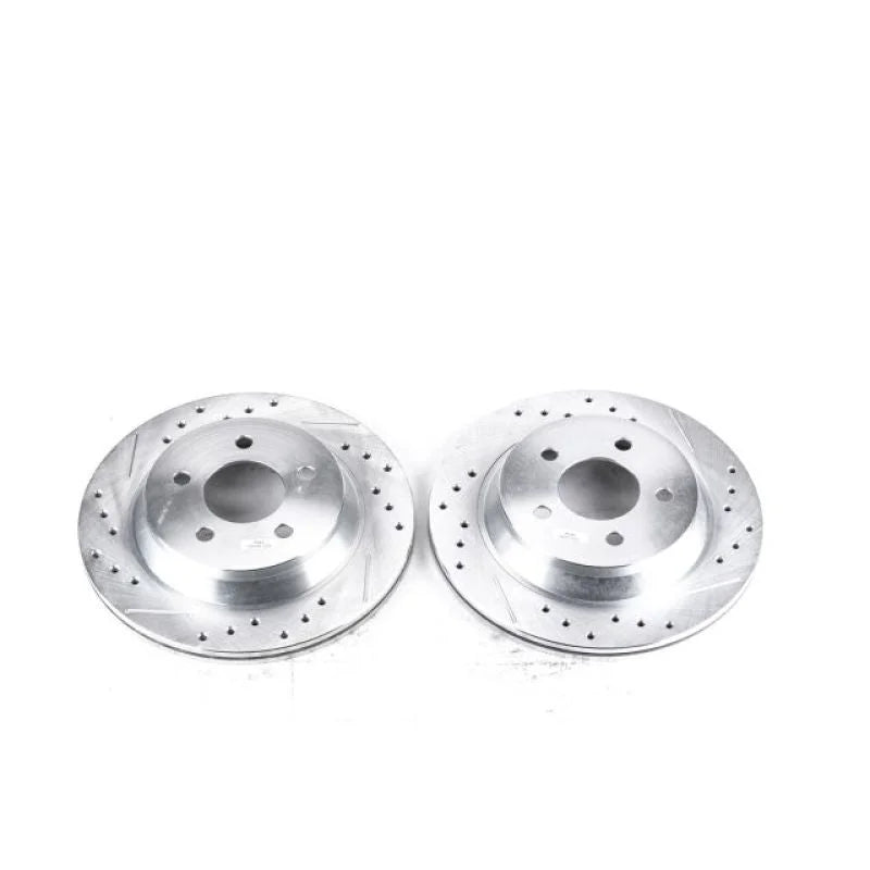 Power Stop Rear Evolution Drilled & Slotted Rotors - Pair fits 1994-2001 2003-2004 Ford Mustang - Main Product View
