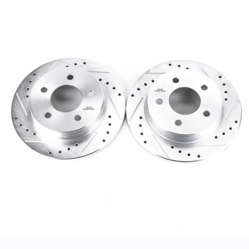 Power Stop Rear Evolution Drilled & Slotted Rotors - Pair fits 1994-2004 Ford Mustang - Main Product View