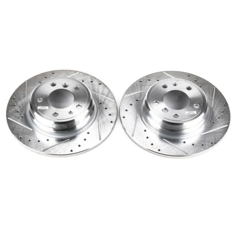 Power Stop Rear Evolution Drilled & Slotted Rotors - Main Product View