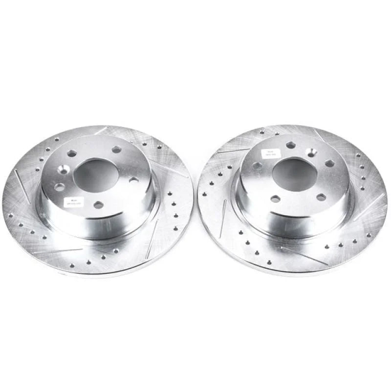 Power Stop Rear Evolution Drilled & Slotted Rotors - Main Product View