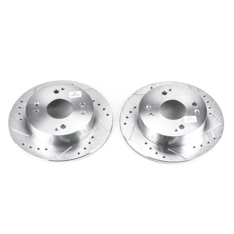 Power Stop Rear Evolution Drilled & Slotted Rotors - Main Product View