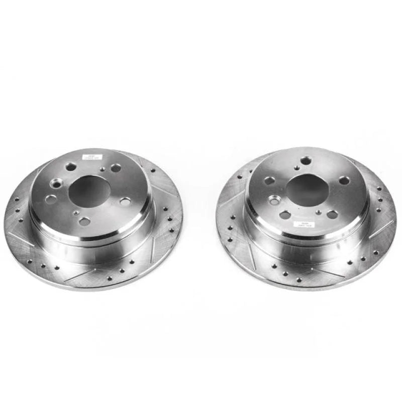 Power Stop Rear Evolution Drilled & Slotted Rotors - Main Product View