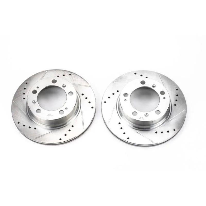 Power Stop Rear Evolution Drilled & Slotted Rotors - Pair fits 1997-2004 Porsche Boxster - Main Product View