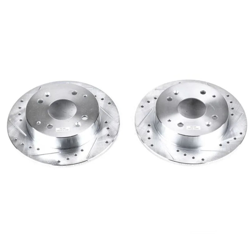 Power Stop Rear Evolution Drilled & Slotted Rotors - Main Product View