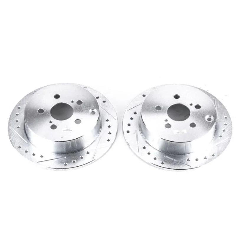 Power Stop Rear Evolution Drilled & Slotted Rotors - Main Product View