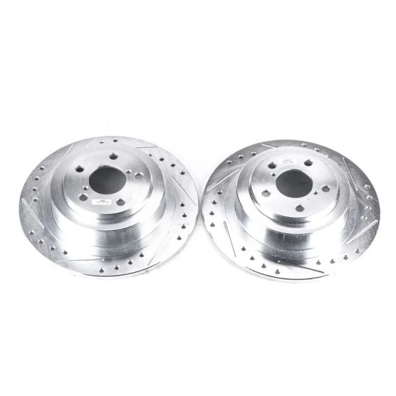 Power Stop Rear Evolution Drilled & Slotted Rotors - Main Product View