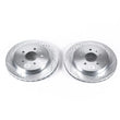 Load image into Gallery viewer, Power Stop Rear Evolution Drilled &amp; Slotted Rotors - Pair fits 2003-2011 Cadillac CTS / STS - Main Product View