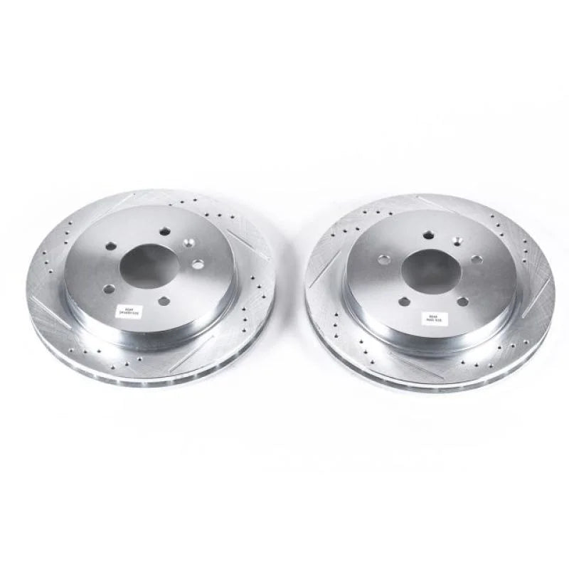 Power Stop Rear Evolution Drilled & Slotted Rotors - Pair fits 2003-2011 Cadillac CTS / STS - Main Product View
