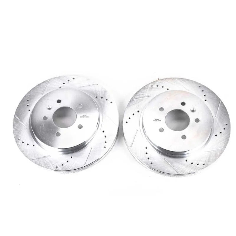 Power Stop Rear Evolution Drilled & Slotted Rotors - Pair fits 2005-2011 Cadillac CTS / STS - Main Product View