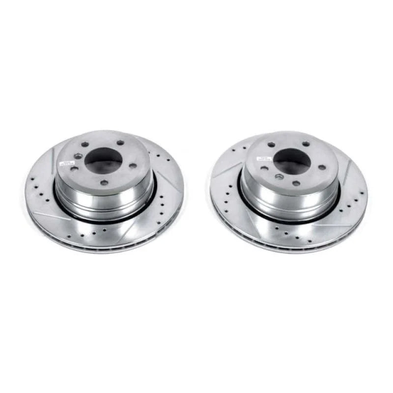 Power Stop Rear Evolution Drilled & Slotted Rotors - Main Product View