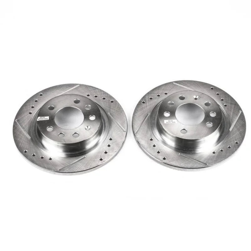 Power Stop Rear Evolution Drilled & Slotted Rotors - Main Product View