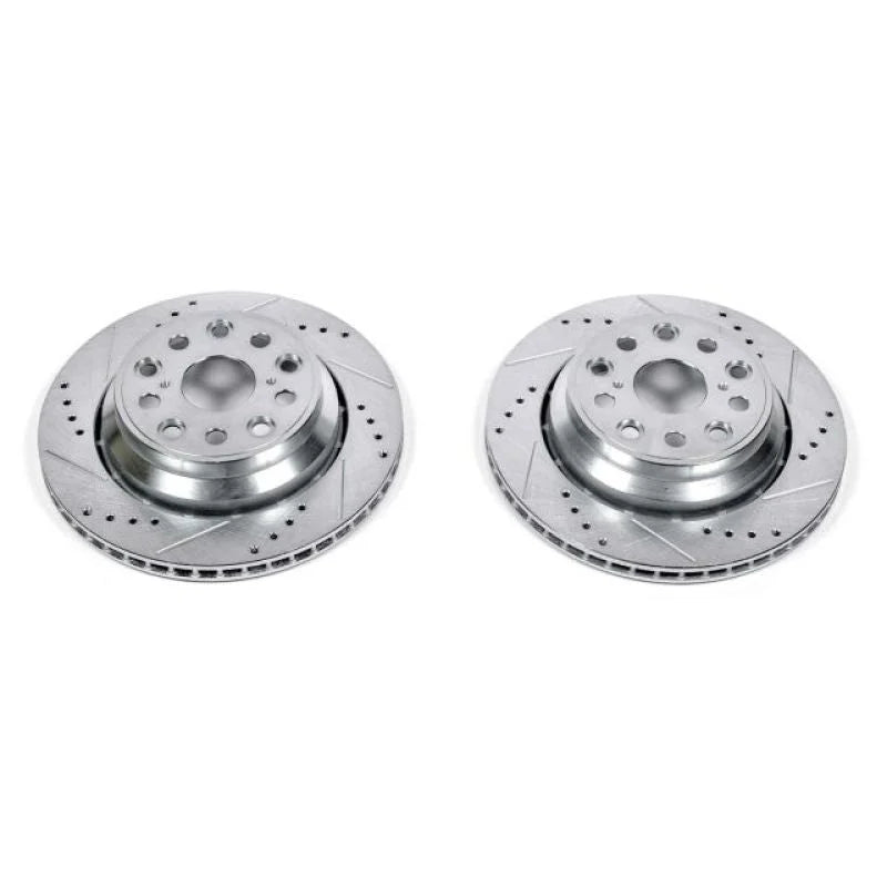 Power Stop Rear Evolution Drilled & Slotted Rotors - Pair fits 2007-2017 Lexus LS460 - Main Product View