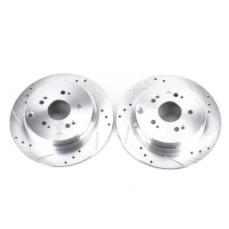 Power Stop Rear Evolution Drilled & Slotted Rotors - Main Product View