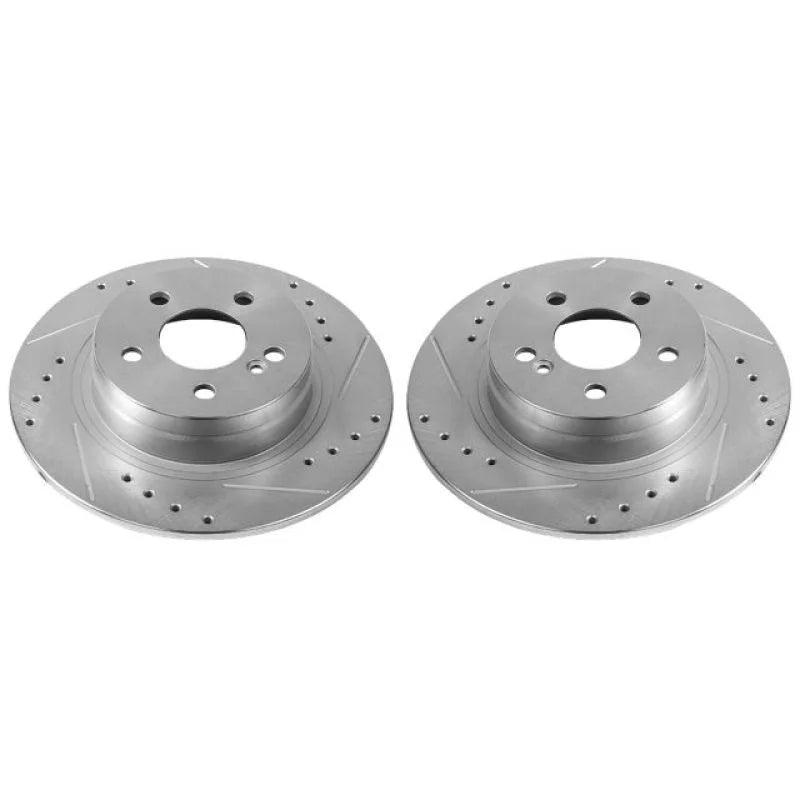 Power Stop Rear Evolution Drilled & Slotted Rotors - Pair fits 2008-2015 Mercedes-Benz C250 / C300 - Main Product View