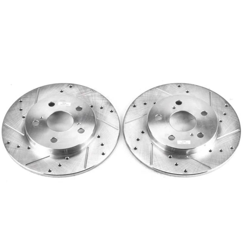 Power Stop Rear Evolution Drilled & Slotted Rotors - Main Product View
