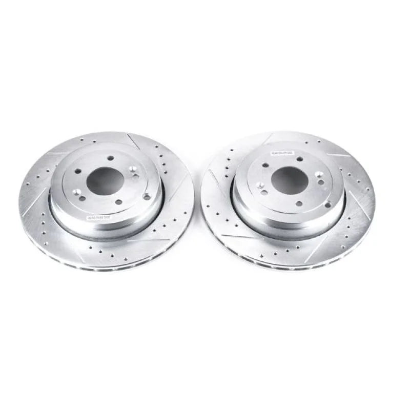 Power Stop Rear Evolution Drilled & Slotted Rotors - Pair fits 2010-2016 Hyundai Genesis / Genesis COUPE - Main Product View
