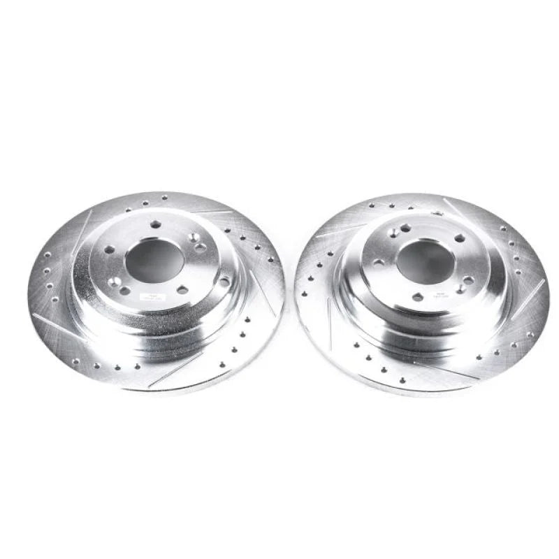 Power Stop Rear Evolution Drilled & Slotted Rotors - Pair fits 2010-2016 Hyundai Genesis / Genesis COUPE - Main Product View